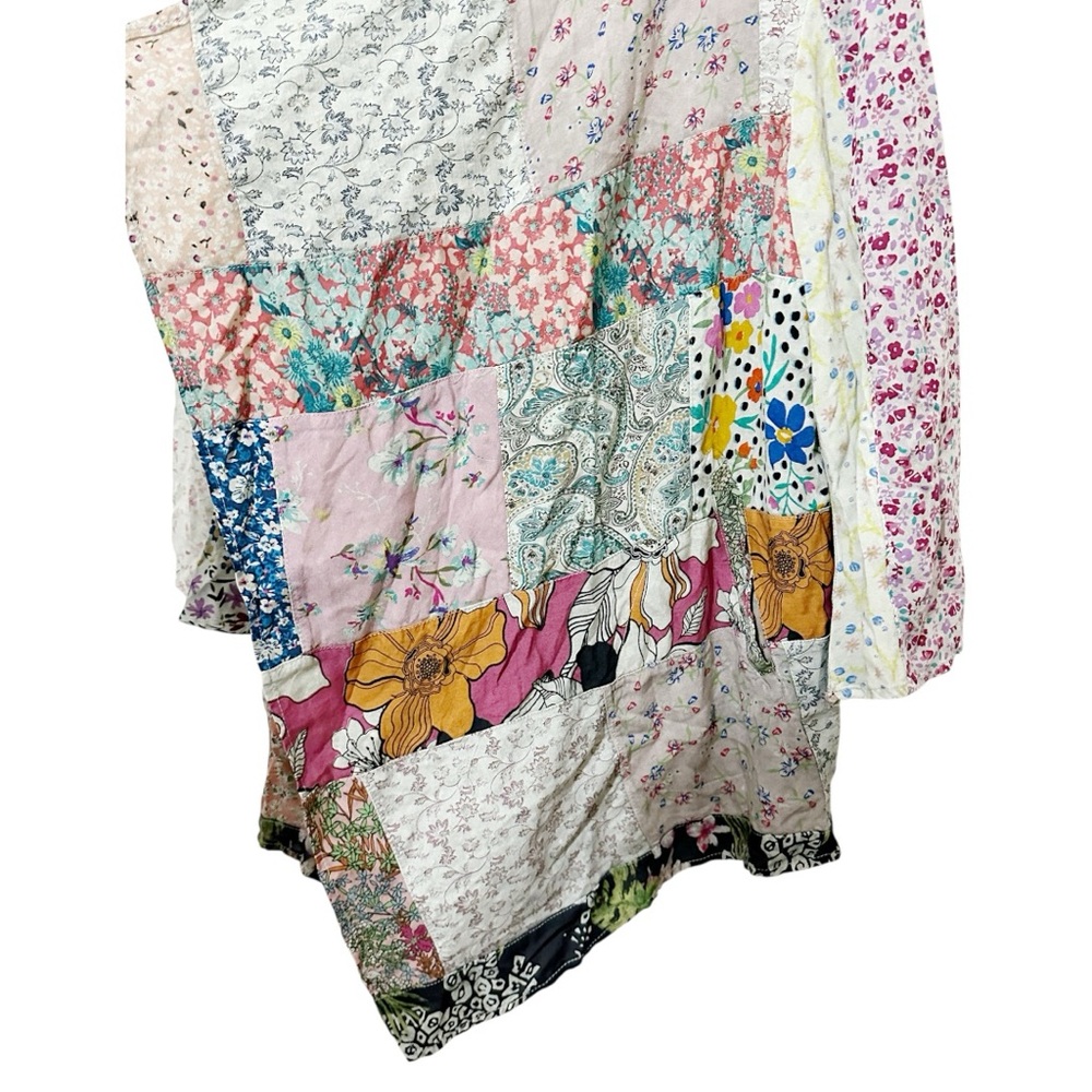 Boho Patchwork Open-Front Cardigan Jacket - Multicolor - Picture 4 of 6